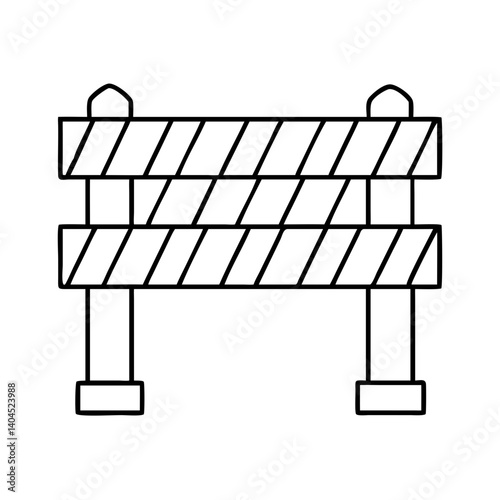 Construction site barrier warning striped roadblock safety precaution