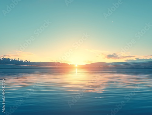 Sunrise over Calm Water