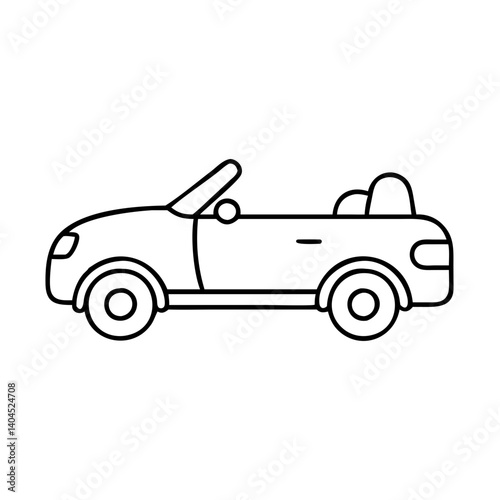 A Simple Line Drawing of a Convertible Sports Car Illustration