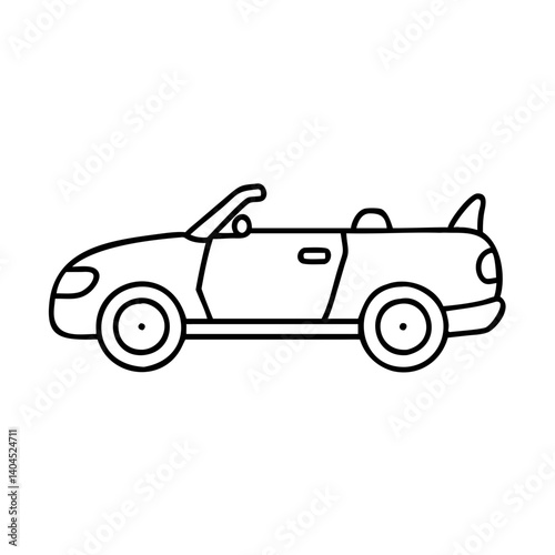 A Simple Line Drawing of a Convertible Sports Car Illustration