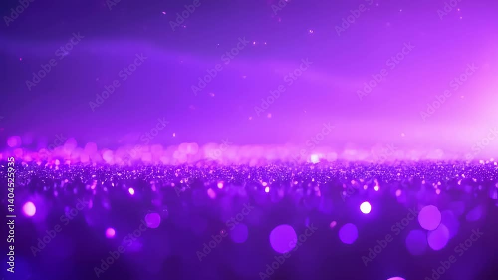 Purple glitter bokeh texture background, concept for festive design, party invitation, and celebration card