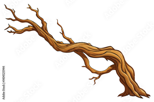 Dead Twisted Tree Branch - Nature's Artistic Organic Texture