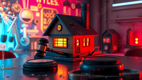 A gavel strikes, deciding the house's fate in a tense courtroom property dispute