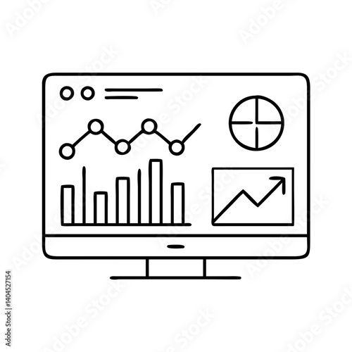Business Analytics Dashboard Displaying Key Performance Indicators and Growth Trends on Computer Screen
