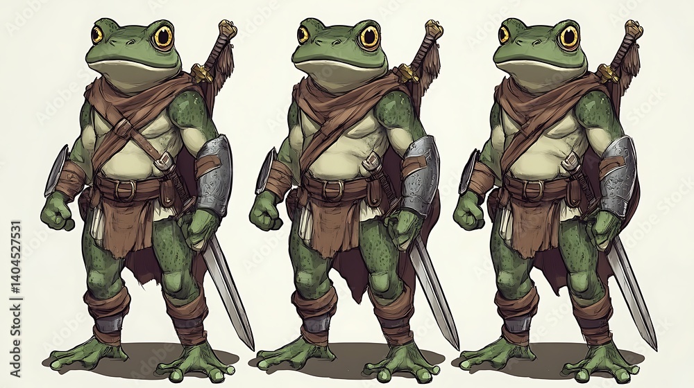 Fototapeta premium Frog Warriors in Armor