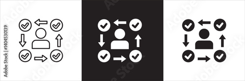 Business qualification icon. Worker recruitment icon. Professional sign. Icon symbol compatible for selection, management, certified worker, profile, employee, document. Vector illustration