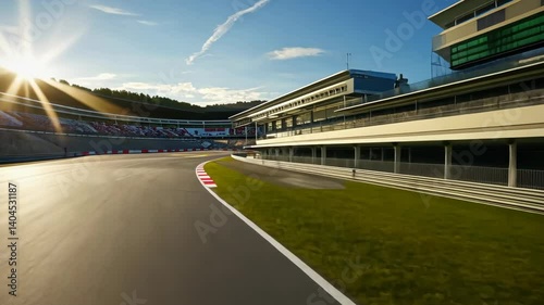 Sunset at the Red Bull Ring: A Formula 1 Racetrack