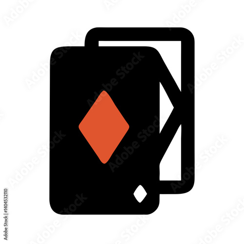 Playing Cards with Diamond Suit Icon Design