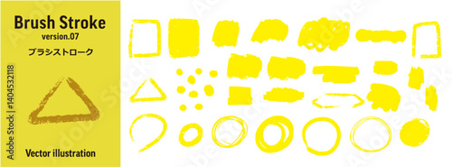 ブラシストローク ベクターイラストセット(手書き風/グランジ/インク/テクスチャ)