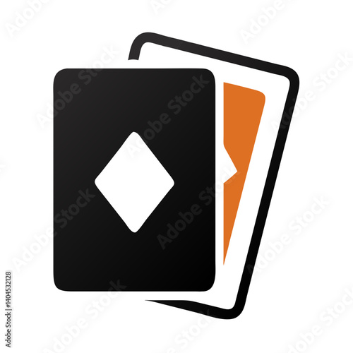 Playing Cards with Diamond Suit Icon Design