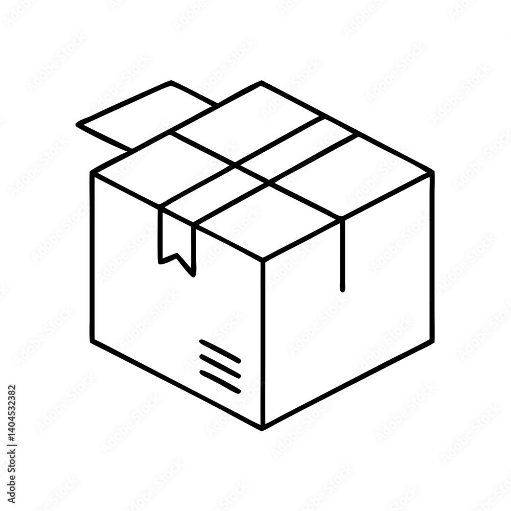 delivery box icon, delivery box line art - simple line art of delivery box, perfect for delivery box logos and icons delivery box icon, delivery box line art - simple line art of delivery box, perfect for delivery box logos and icons