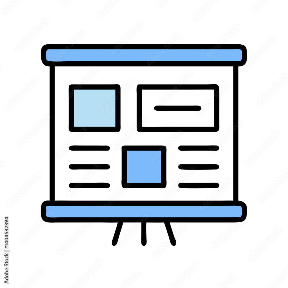Presentation Board Representing Visual Layout Plan Icon Design Presentation Board Representing Visual Layout Plan Icon Design
