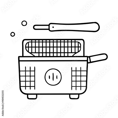 deep fryer icon, deep fryer line art - simple line art of deep fryer, perfect for deep fryer logos and icons