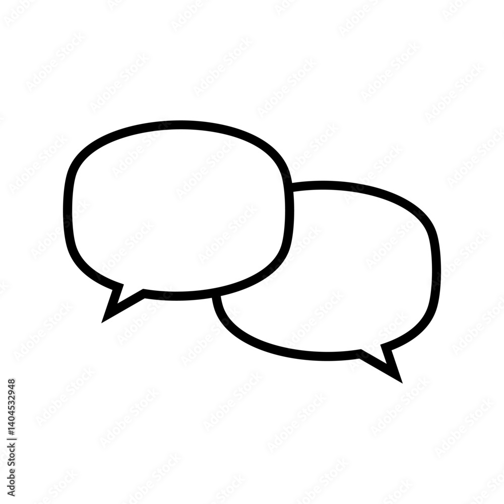 Message icon, chat icon. Collection of speech bubble icons, messages. Vector