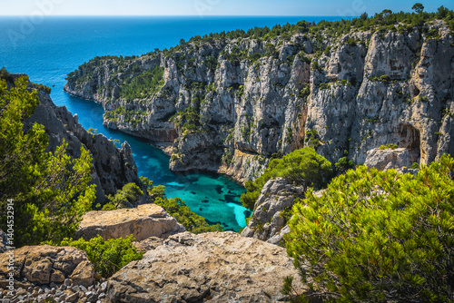 Deep Calanque d en Vau bay view, Cassis, Marseille, France