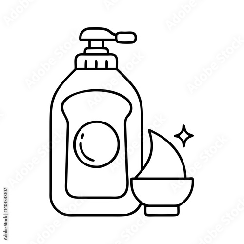 dish soap icon, dish soap line art - simple line art of dish soap, perfect for dish soap logos and icons