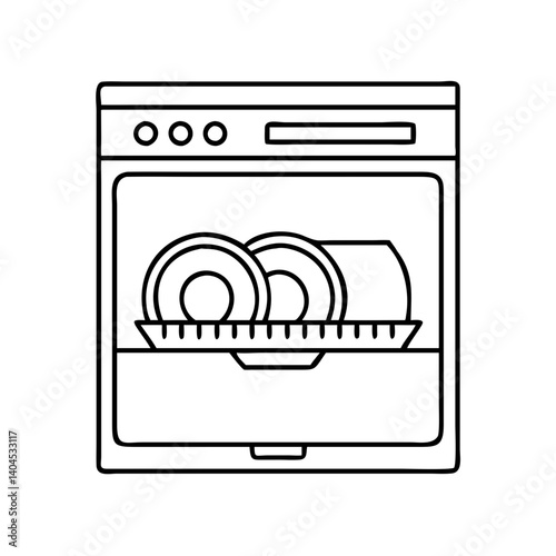 dishwasher icon, dishwasher line art - simple line art of dishwasher, perfect for dishwasher logos and icons