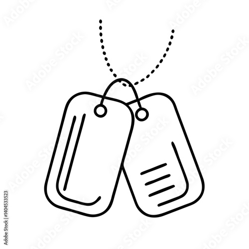 dog tags icon, dog tags line art - simple line art of dog tags, perfect for dog tags logos and icons