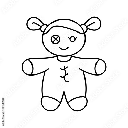 doll icon, doll line art - simple line art of doll, perfect for doll logos and icons