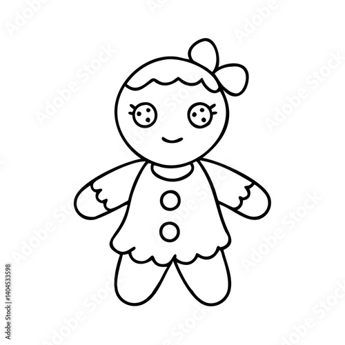doll icon, doll line art - simple line art of doll, perfect for doll logos and icons
