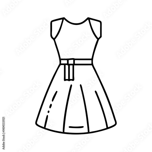 dress icon, dress line art - simple line art of dress, perfect for dress logos and icons