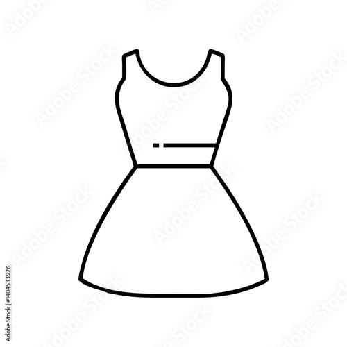 dress icon, dress line art - simple line art of dress, perfect for dress logos and icons