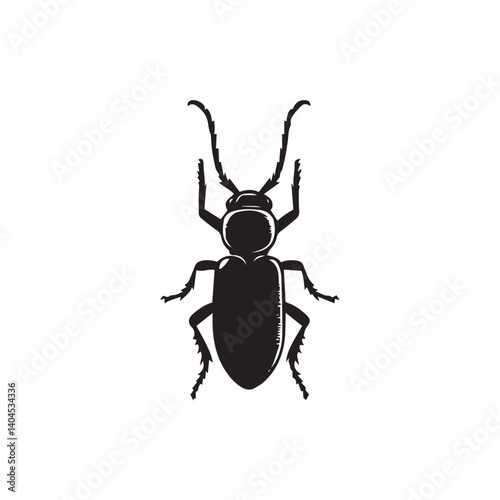 vector illustraion of beetle with editable strokes and shape