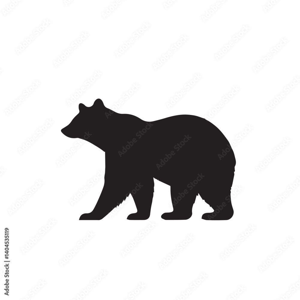 Fototapeta premium vector illustration of bear with editable strokes and shape