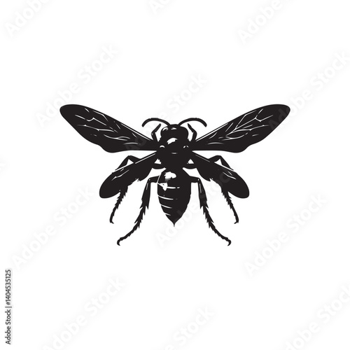 vector illustraion of wasp with editable strokes and shape