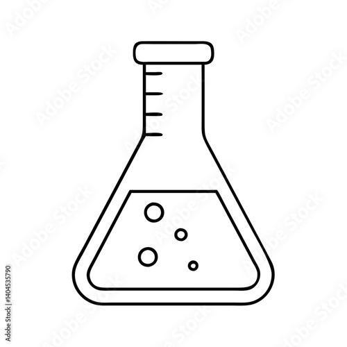 erlenmeyer flask icon, erlenmeyer flask line art - simple line art of erlenmeyer flask, perfect for erlenmeyer flask logos and icons