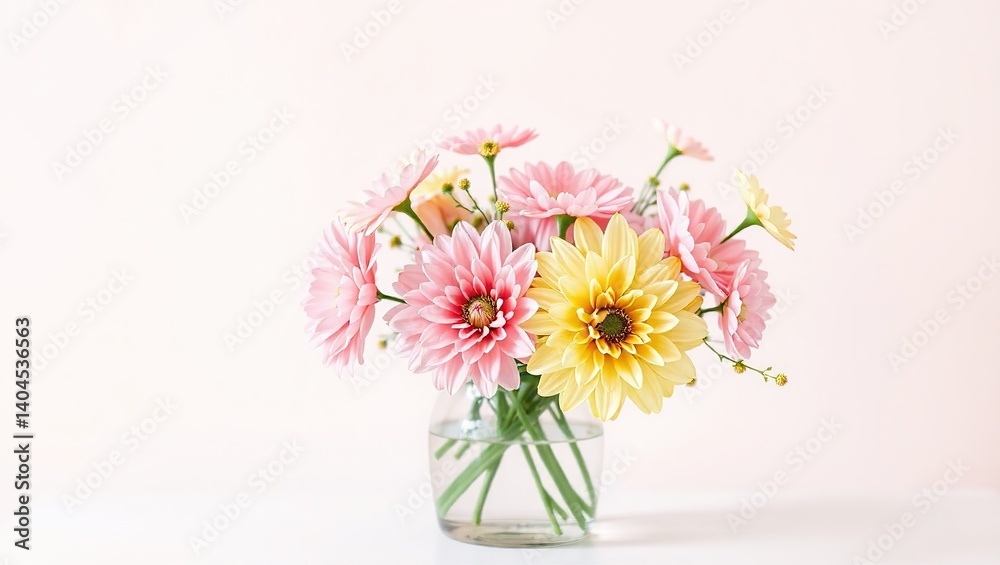 custom made wallpaper toronto digitalDelicate Pastel Flowers in a Vase, Elegant Floral Arrangement, Soft Colors