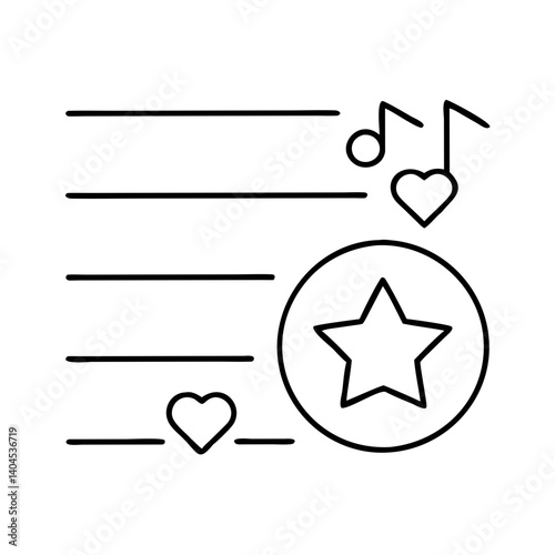 favorite playlist icon, favorite playlist line art - simple line art of favorite playlist, perfect for favorite playlist logos and icons