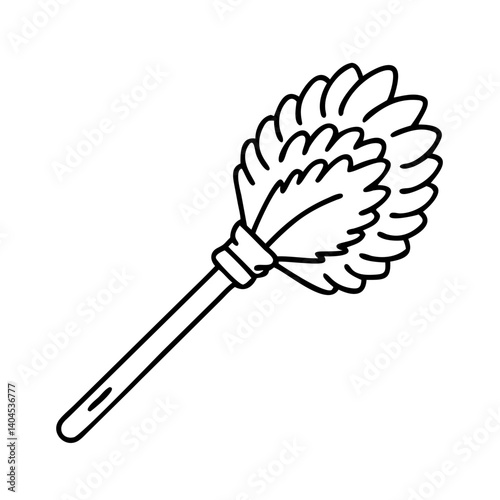 feather duster icon, feather duster line art - simple line art of feather duster, perfect for feather duster logos and icons
