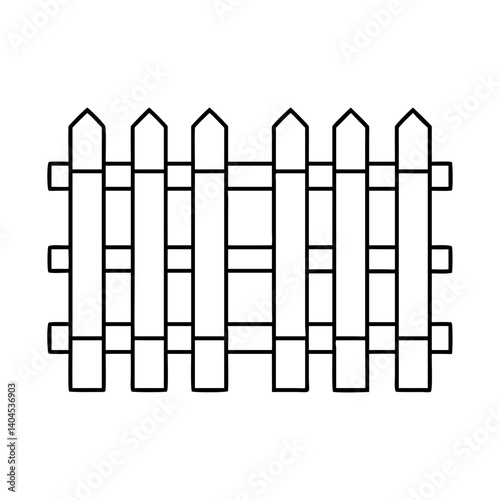 fence icon, fence line art - simple line art of fence, perfect for fence logos and icons