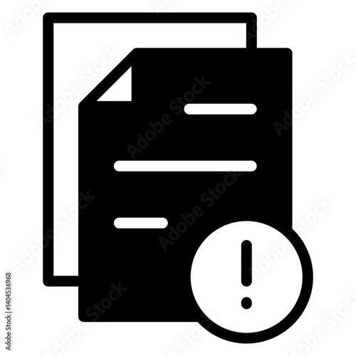 Warning Document Solid Icon