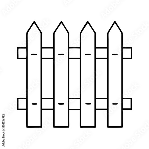 fence icon, fence line art - simple line art of fence, perfect for fence logos and icons