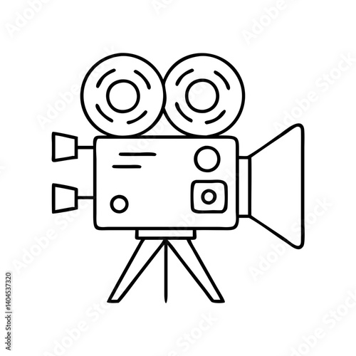 film projector icon, film projector line art - simple line art of film projector, perfect for film projector logos and icons