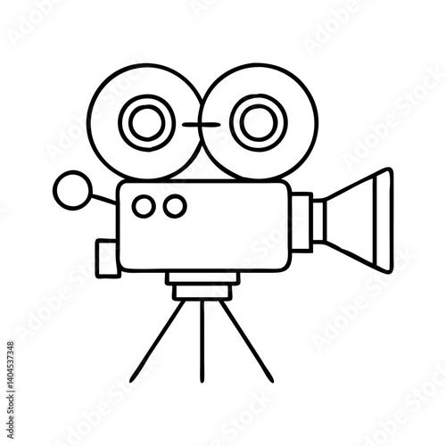 film projector icon, film projector line art - simple line art of film projector, perfect for film projector logos and icons