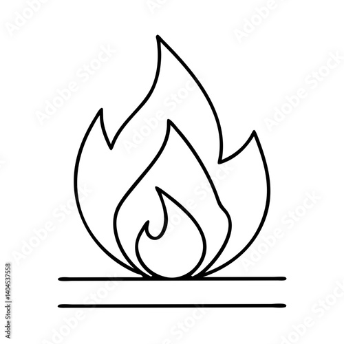 fire icon, fire line art - simple line art of fire, perfect for fire logos and icons