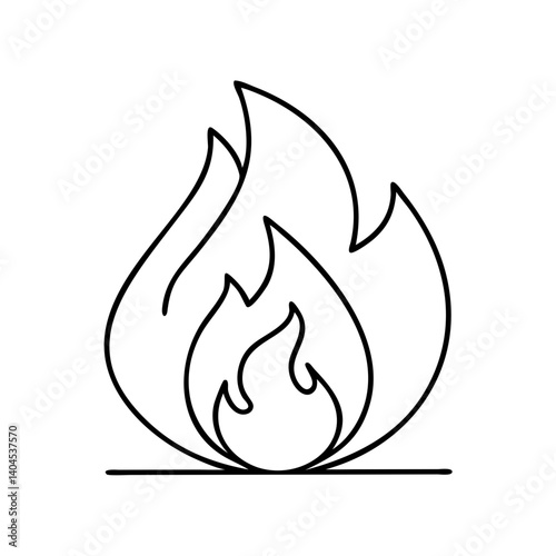 fire icon, fire line art - simple line art of fire, perfect for fire logos and icons