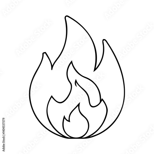 fire icon, fire line art - simple line art of fire, perfect for fire logos and icons