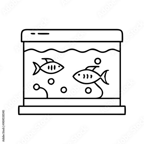 fish tank icon, fish tank line art - simple line art of fish tank, perfect for fish tank logos and icons