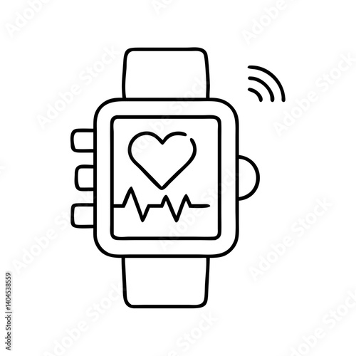 fitness tracker icon, fitness tracker line art - simple line art of fitness tracker, perfect for fitness tracker logos and icons