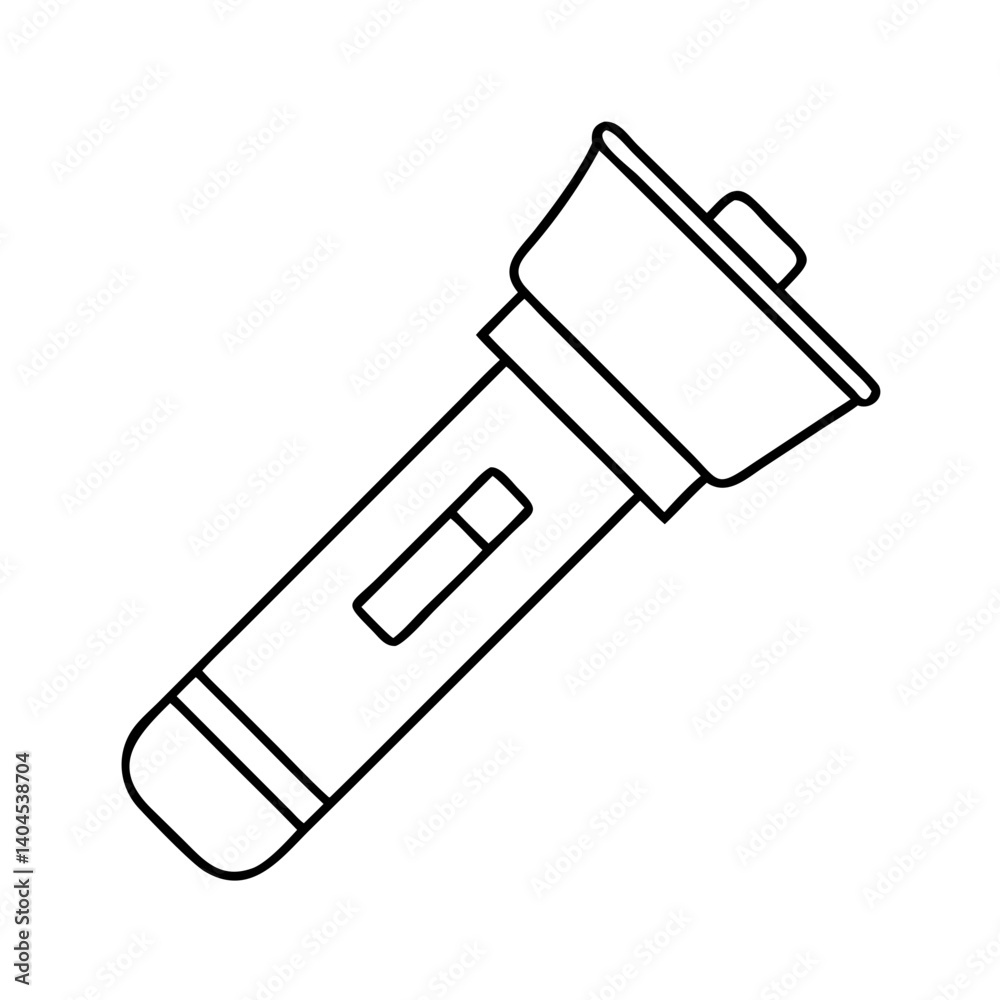 flashlight icon, flashlight line art - simple line art of flashlight, perfect for flashlight logos and icons flashlight icon, flashlight line art - simple line art of flashlight, perfect for flashlight logos and icons