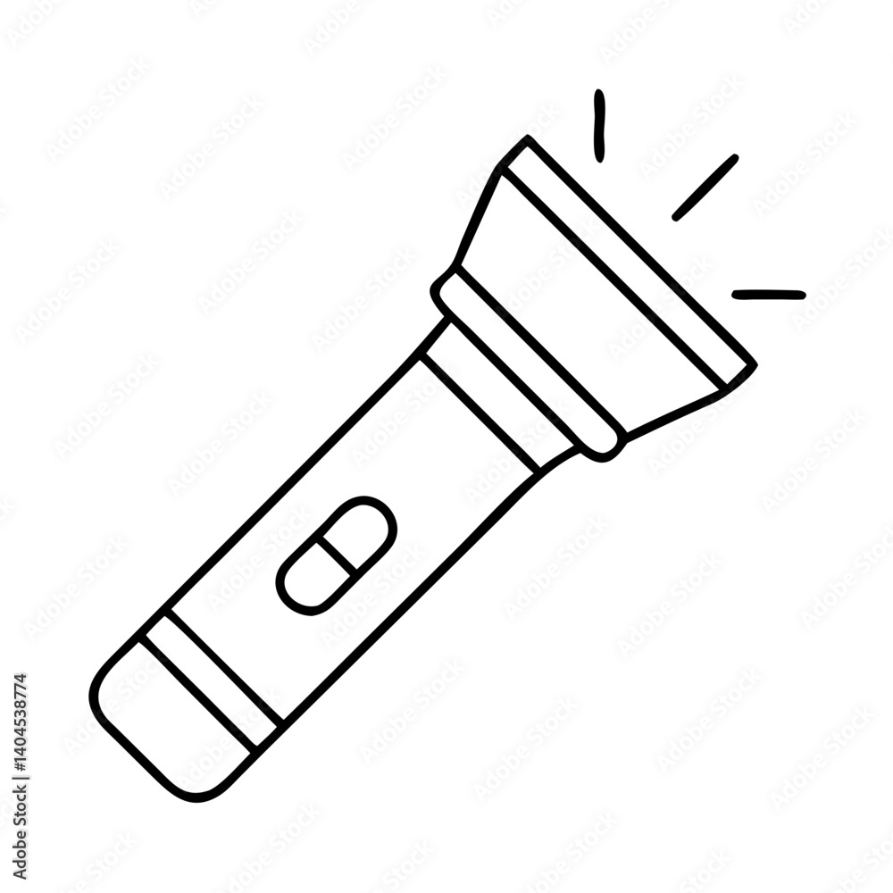 flashlight icon, flashlight line art - simple line art of flashlight, perfect for flashlight logos and icons flashlight icon, flashlight line art - simple line art of flashlight, perfect for flashlight logos and icons