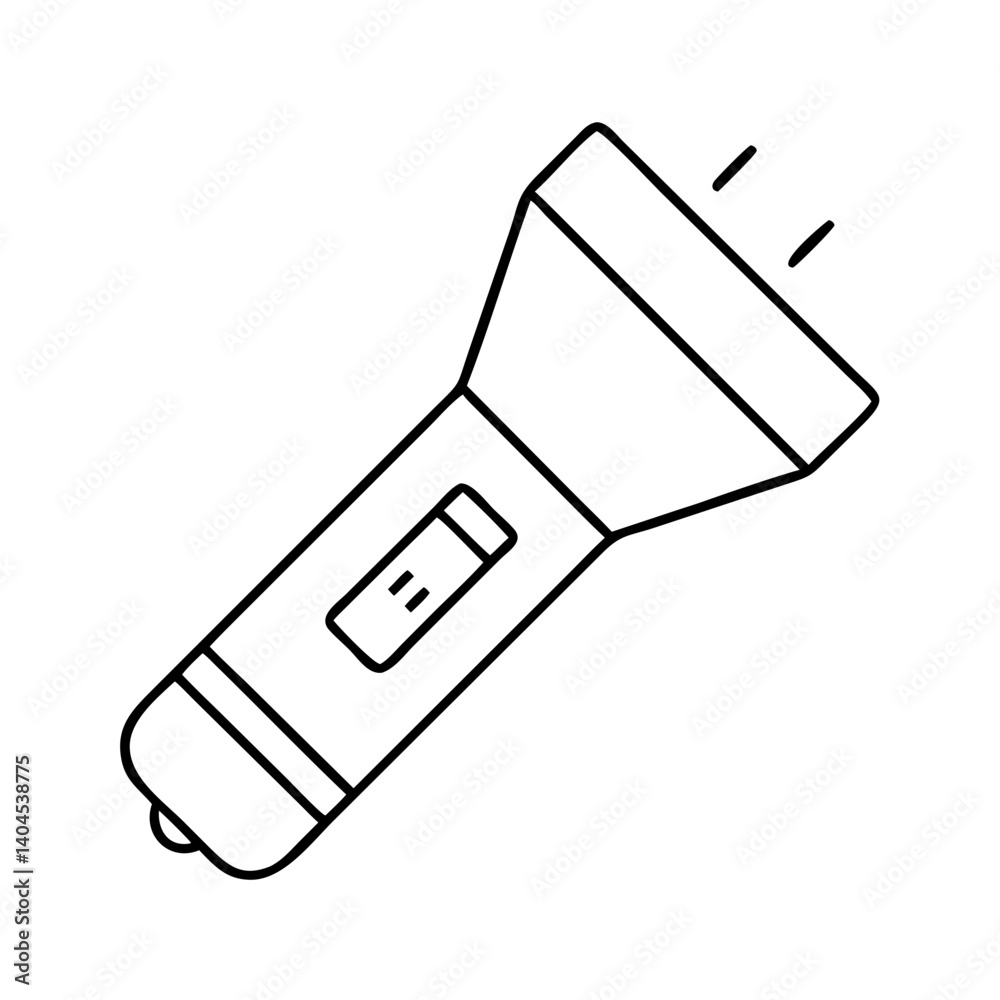 flashlight icon, flashlight line art - simple line art of flashlight, perfect for flashlight logos and icons flashlight icon, flashlight line art - simple line art of flashlight, perfect for flashlight logos and icons