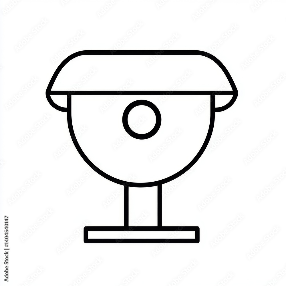 Icon of smart home security device in minimalistic design on white background Icon of smart home security device in minimalistic design on white background