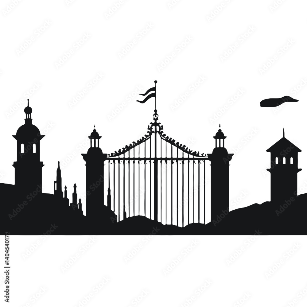 Fototapeta premium fence silhouette