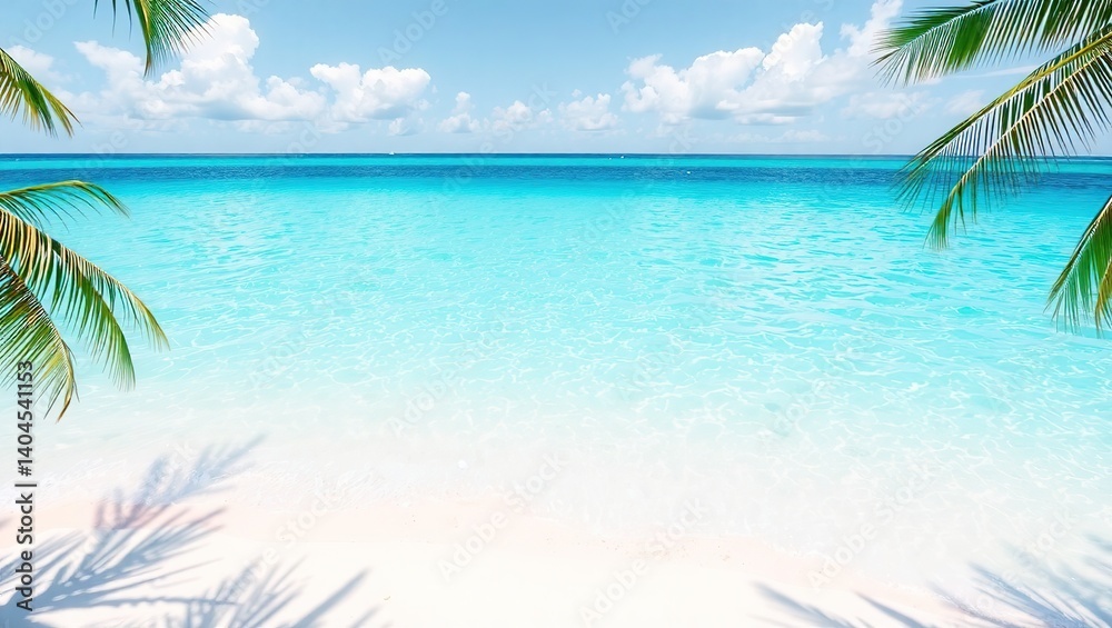 Obraz premium Pristine Turquoise Waters and White Sand Beach Scene