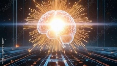 Artificial intelligence brain loop stock video.